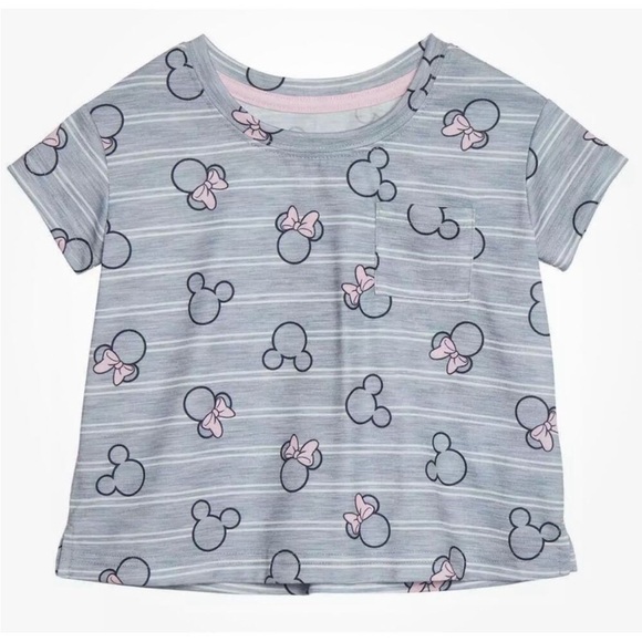 NWT Disney Girls Pajamas 2 Piece PJ Set Top Shorts GRAY - size 6 - Picture 8 of 9